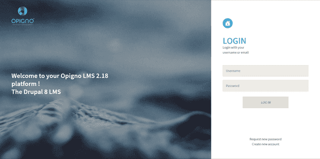 Opigno Login Page