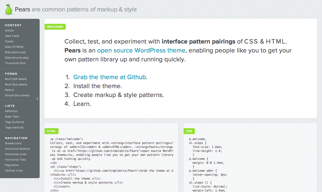 Pears are common patterns of markup & style